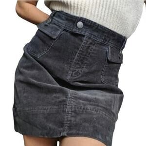 Patagonia Women 4 Corduroy Mini Skirt Grey Organic Cotton‎ Retro 90s Vintage